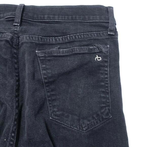 Rag &‎ Bone Fit 1 Skinny Jean Men's 34 Black Denim Stretch Extra Slim Distressed - Picture 7 of 9